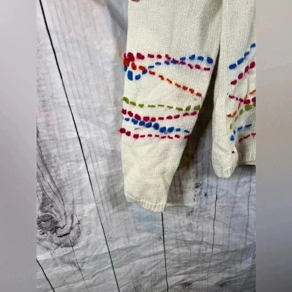 Liz Claiborne Vintage Handknit Long Sleev Crewneck Multicolored Sweater - Picture 9 of 9